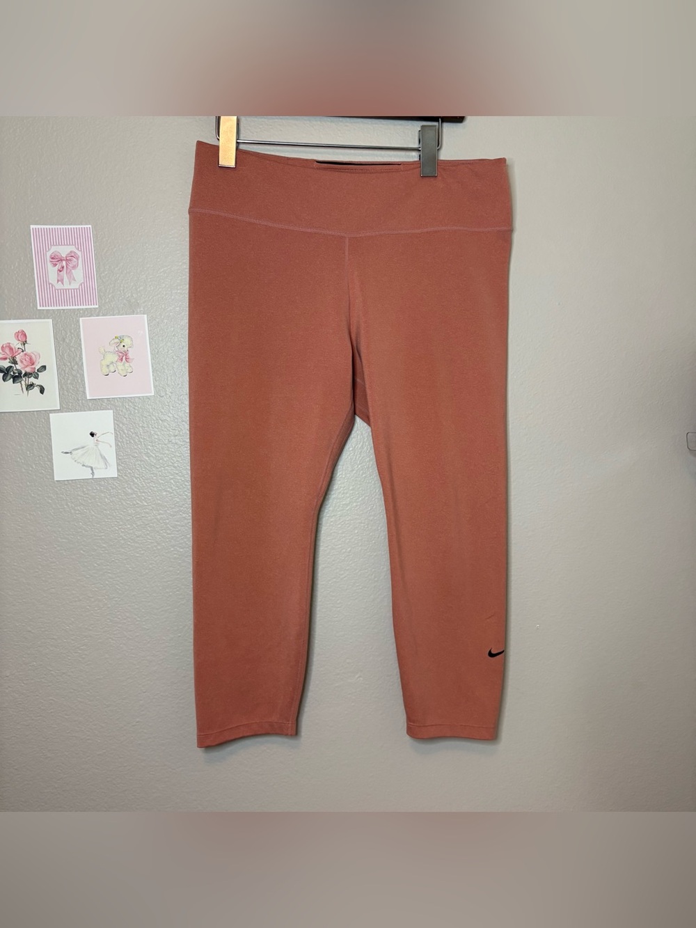 Nike salmon pink burgundy capri yoga Pilate leggings fall casual athletic XL